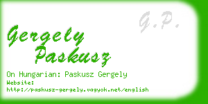 gergely paskusz business card